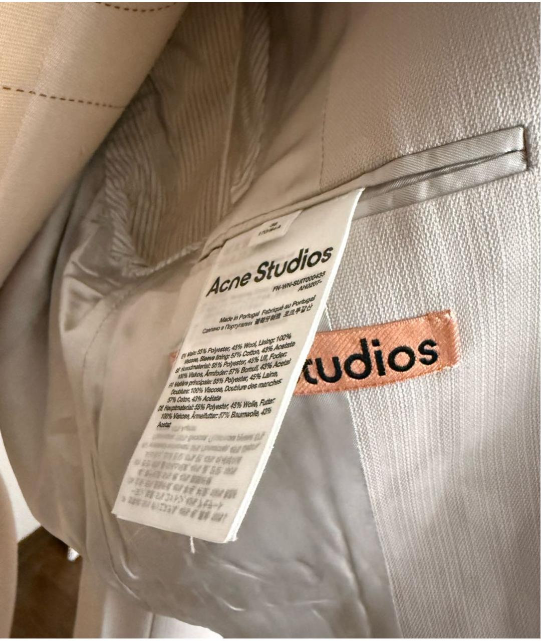 ACNE STUDIOS Серый хлопко-эластановый жакет/пиджак, фото 3