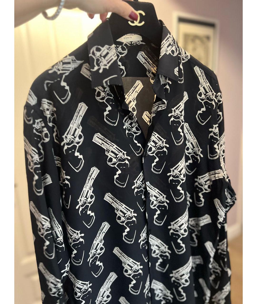 SAINT LAURENT Черная шелковая блузы, фото 2