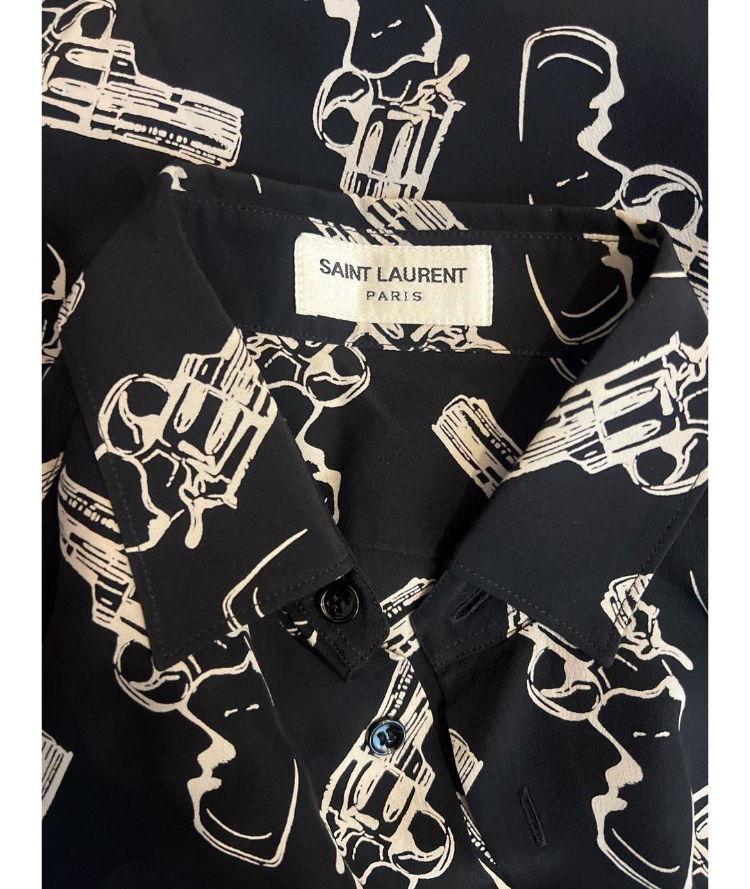 SAINT LAURENT Черная шелковая блузы, фото 8