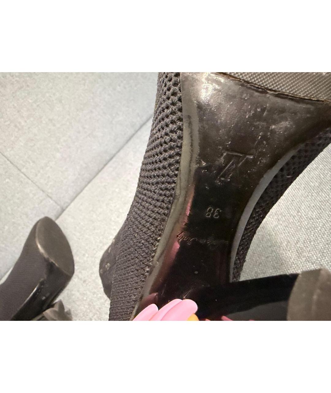 LOUIS VUITTON Черные текстильные ботильоны, фото 7