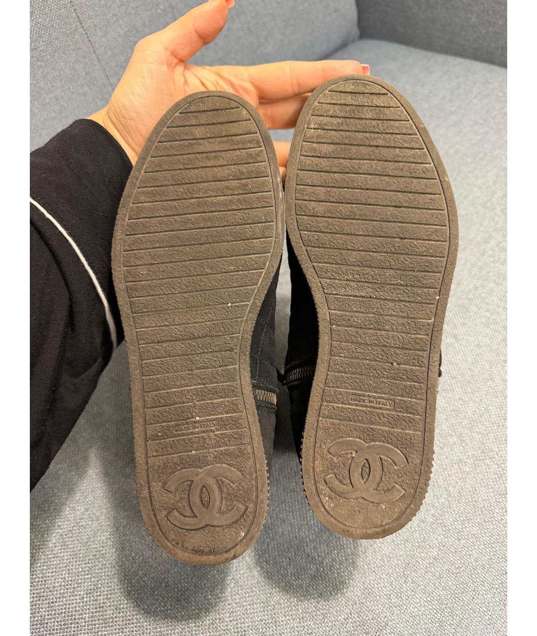 CHANEL Черные замшевые полусапоги, фото 7