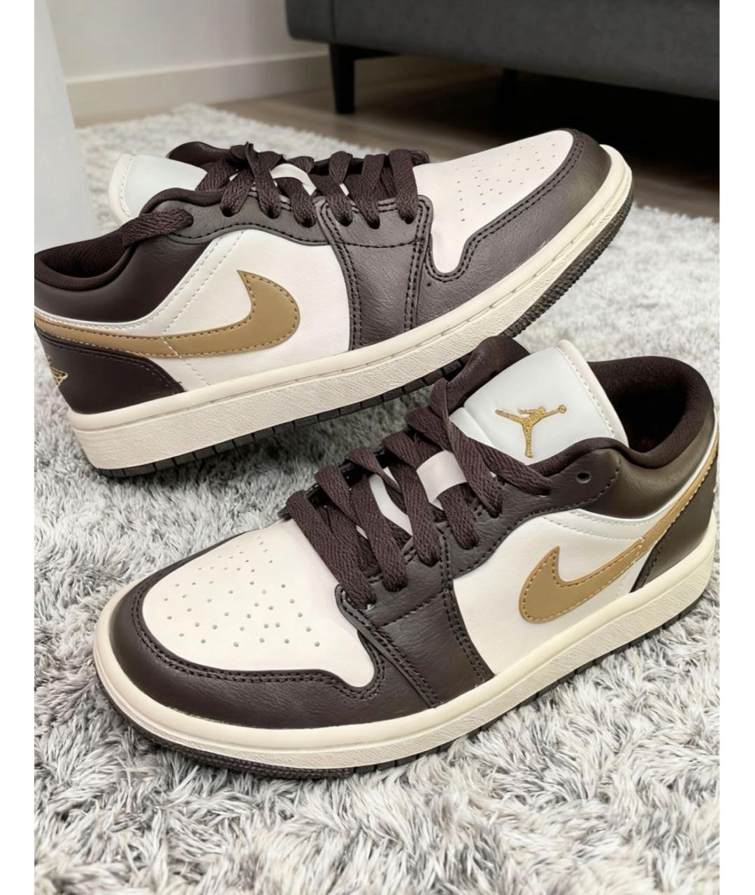 JORDAN Коричневые кожаные кроссовки, фото 5