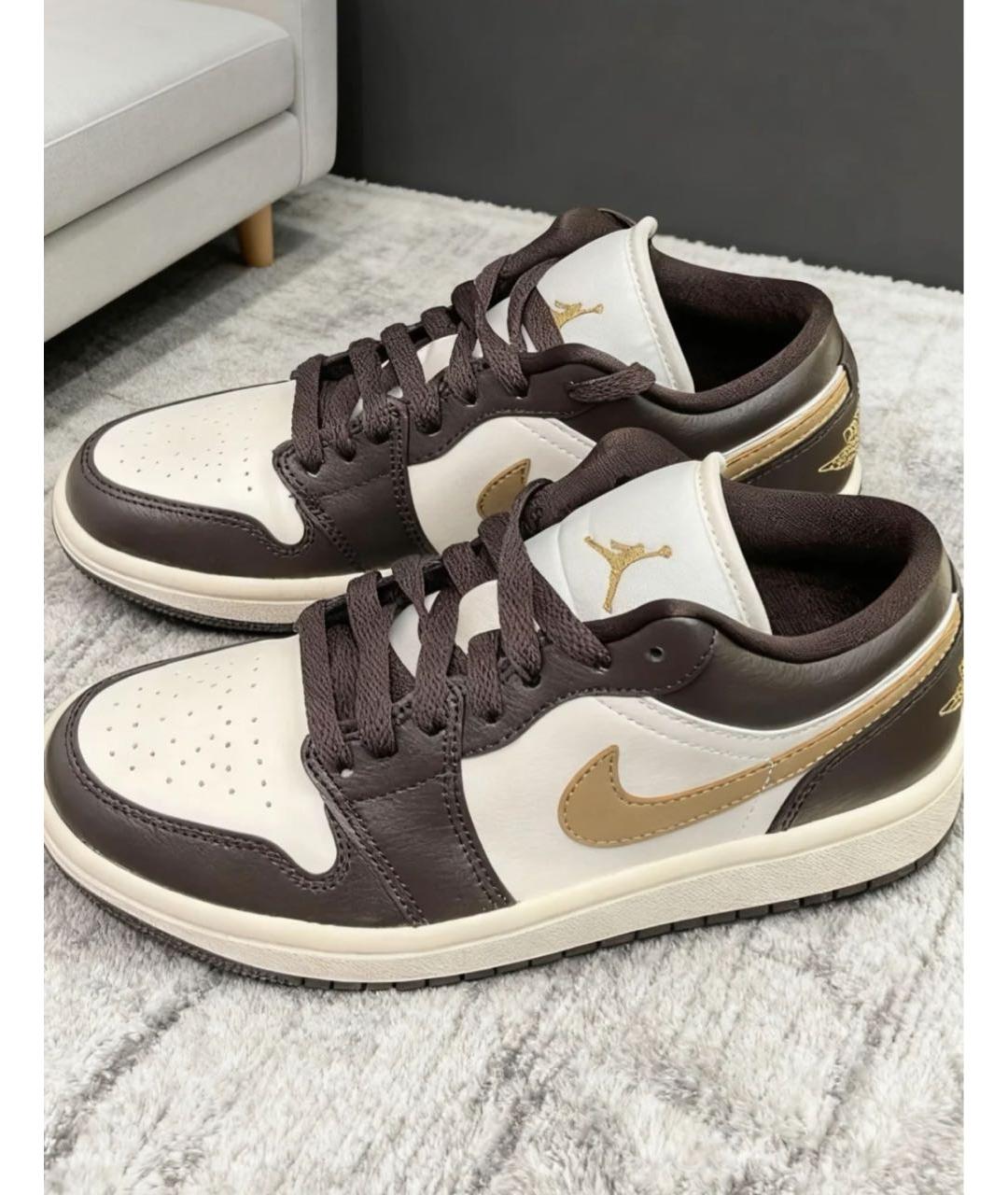 JORDAN Коричневые кожаные кроссовки, фото 6