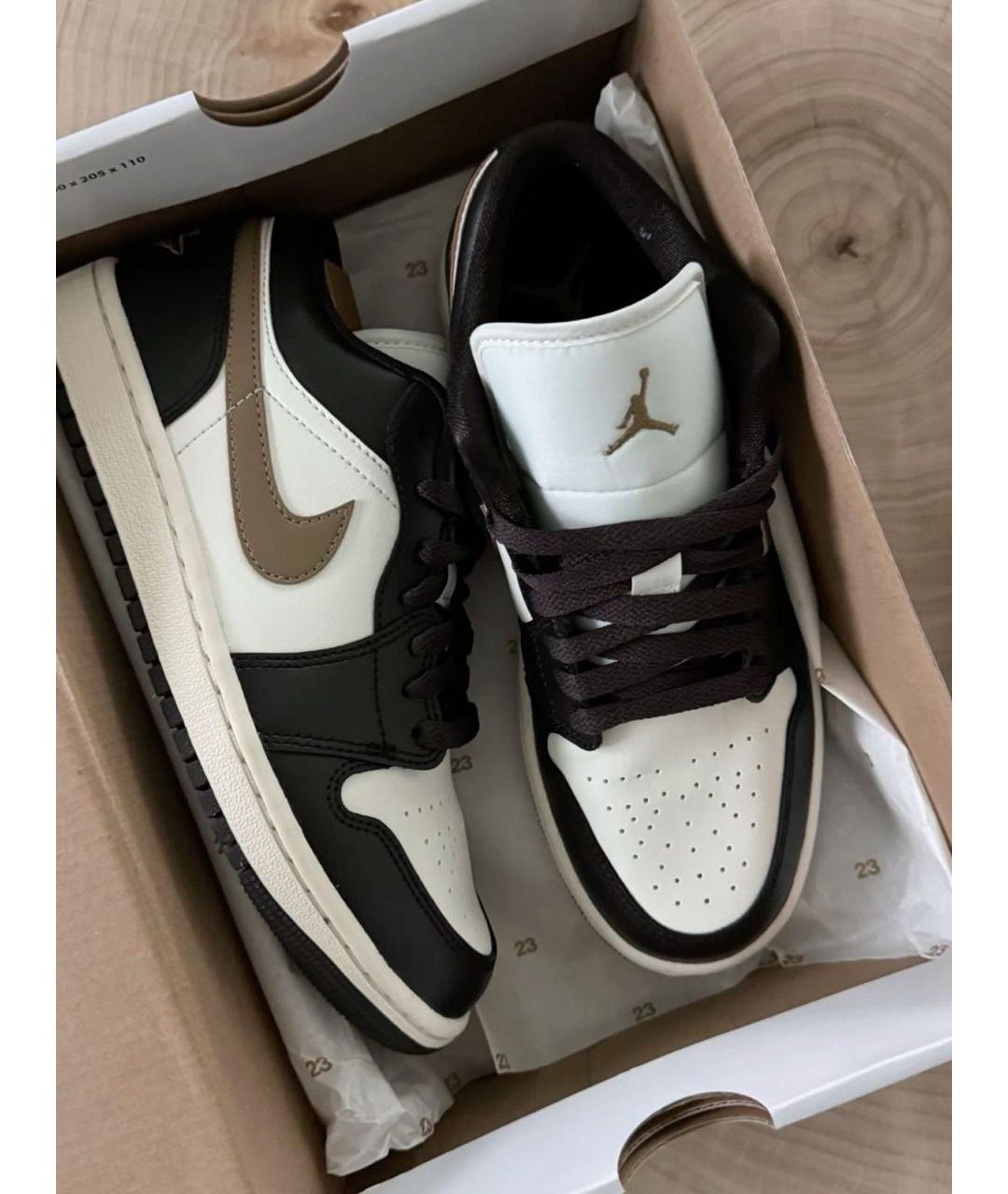 JORDAN Коричневые кожаные кроссовки, фото 4