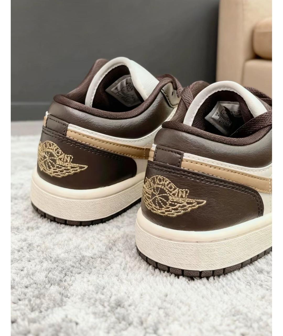 JORDAN Коричневые кожаные кроссовки, фото 7