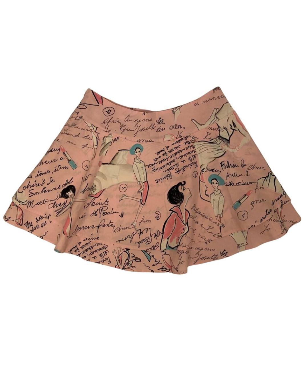 MISS BLUMARINE Розовая хлопковая юбка, фото 8