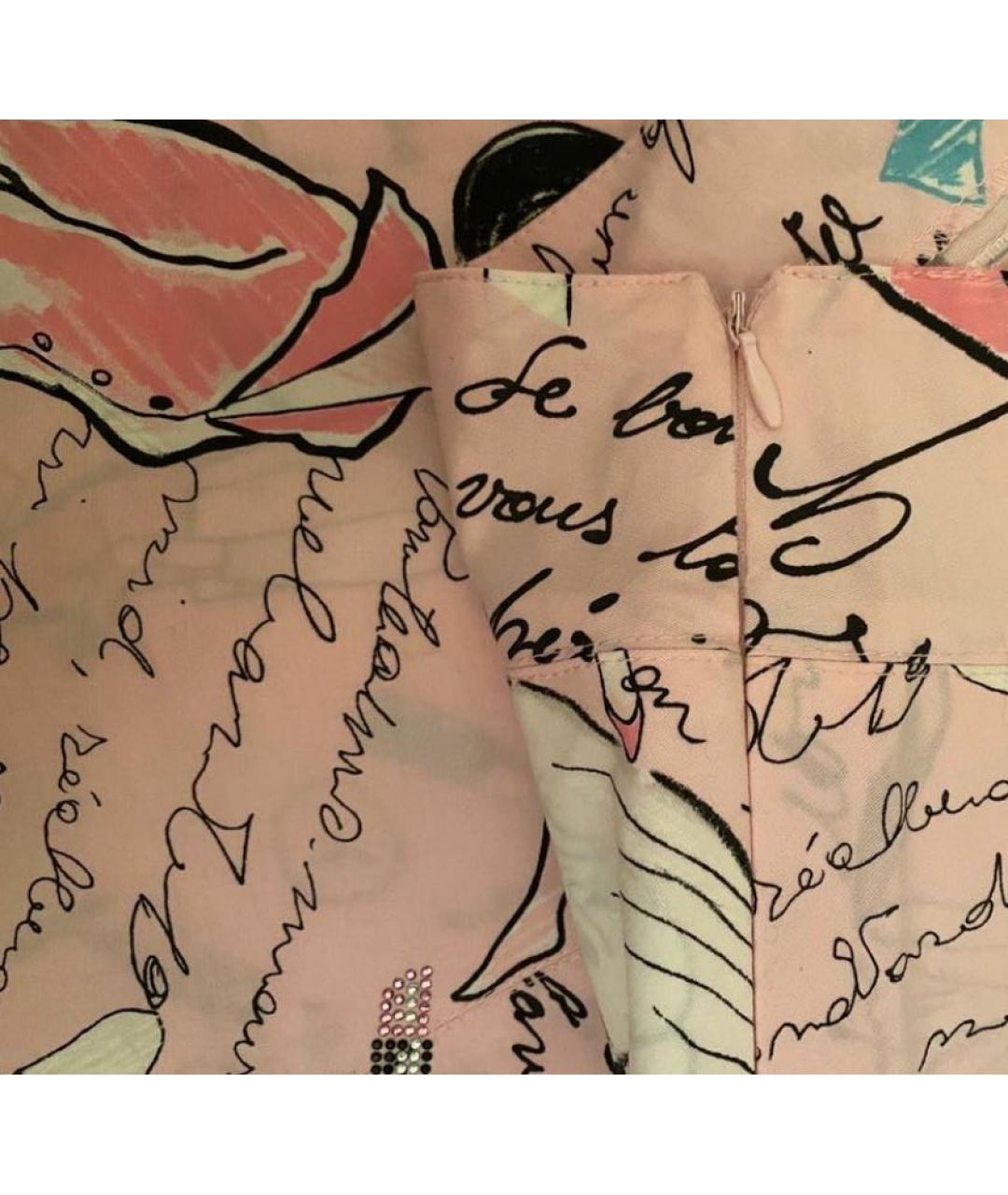 MISS BLUMARINE Розовая хлопковая юбка, фото 3