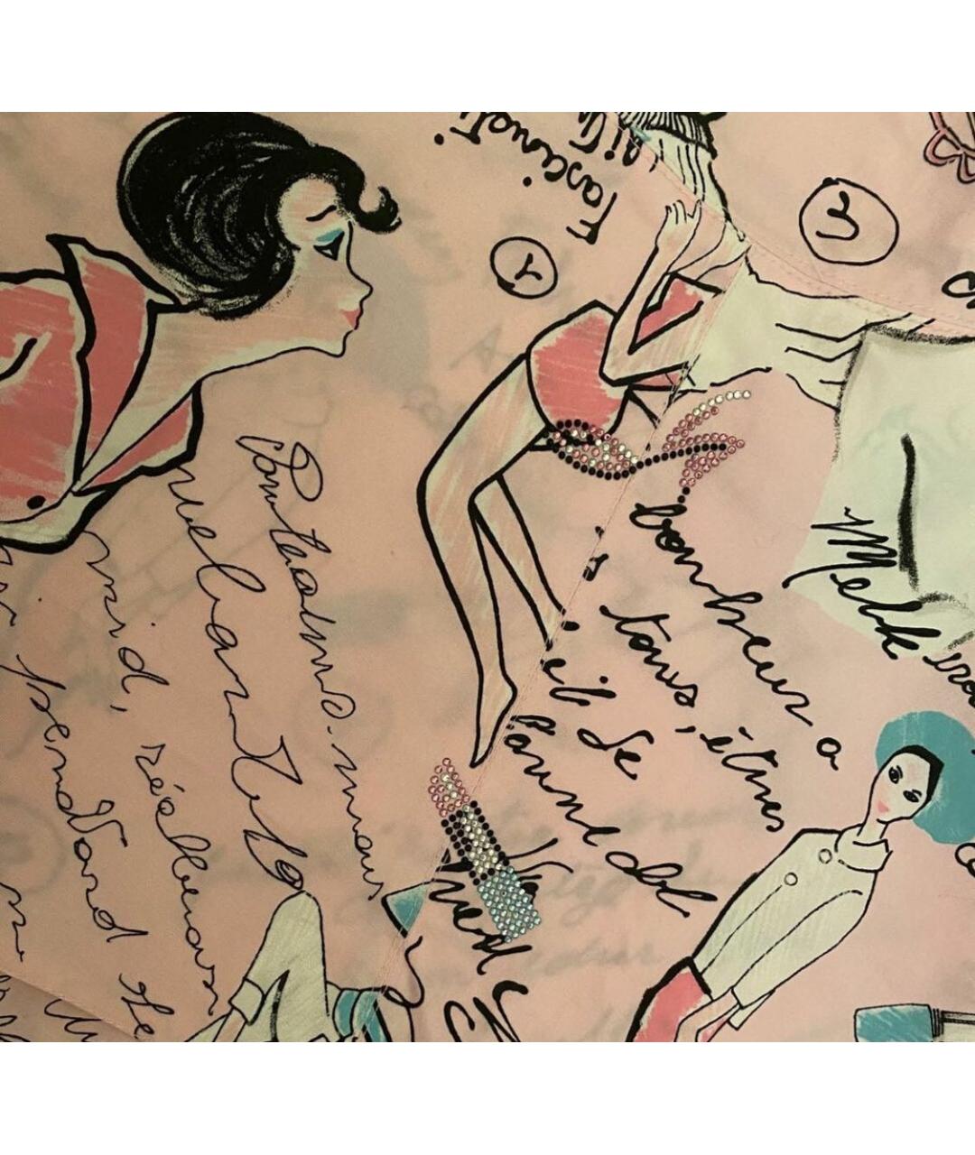 MISS BLUMARINE Розовая хлопковая юбка, фото 2