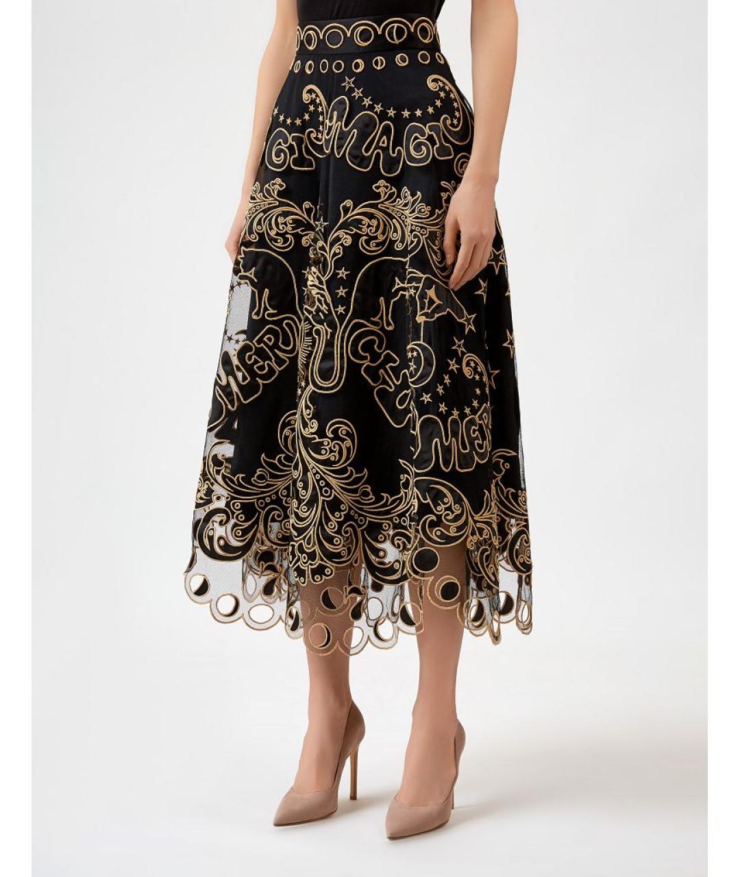 ZIMMERMANN Черная полиэстеровая юбка миди, фото 5