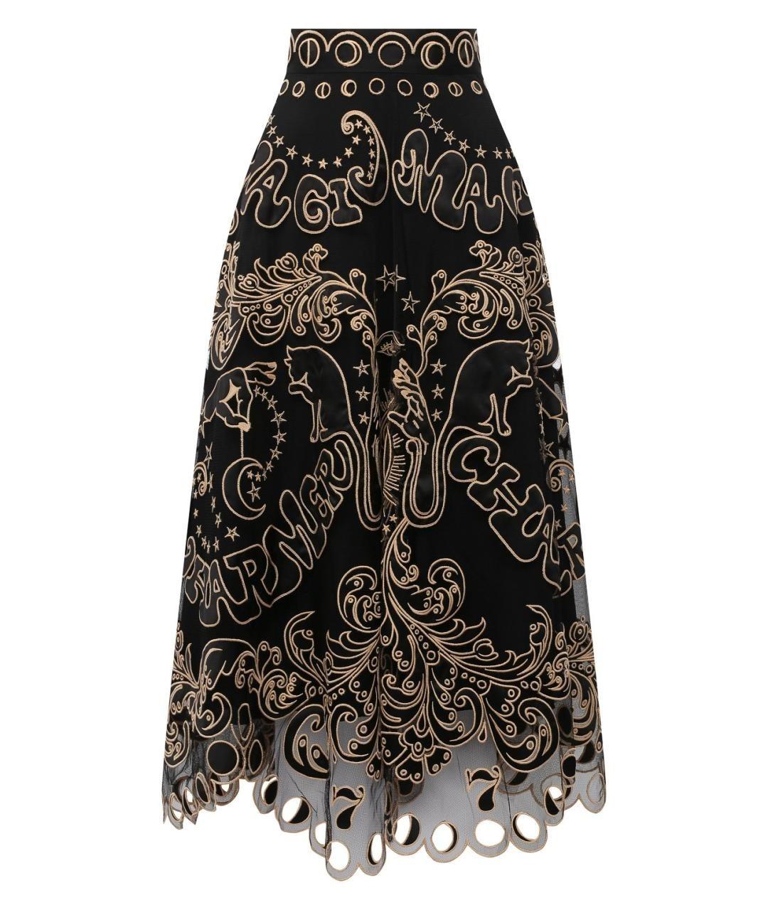 ZIMMERMANN Черная полиэстеровая юбка миди, фото 1