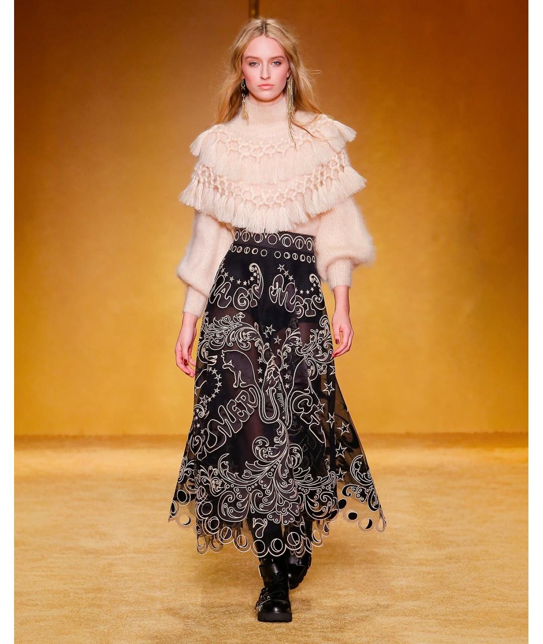 ZIMMERMANN Черная полиэстеровая юбка миди, фото 3