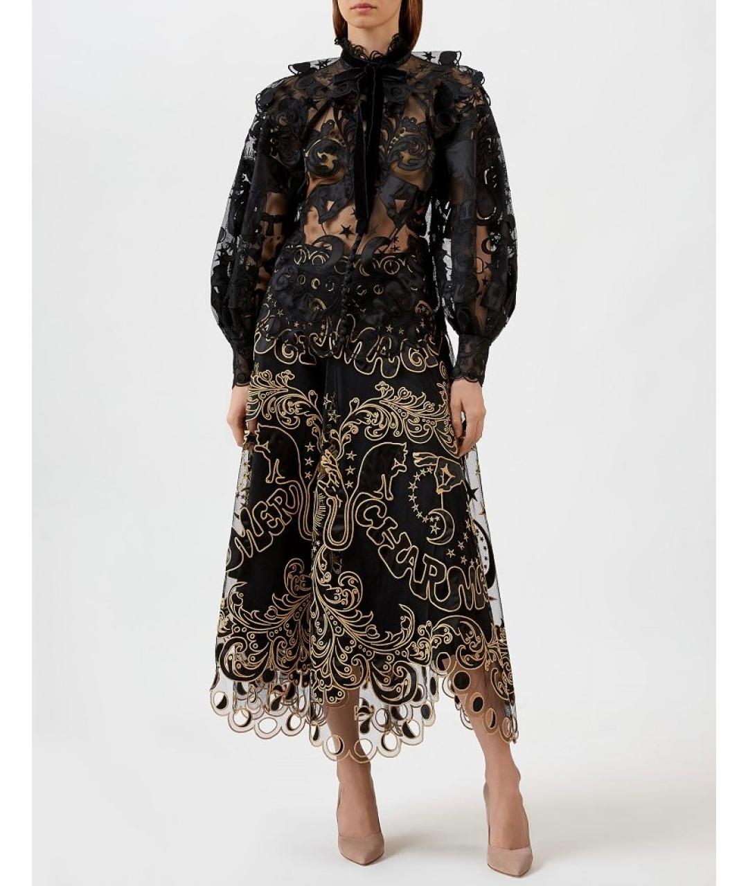 ZIMMERMANN Черная полиэстеровая юбка миди, фото 4