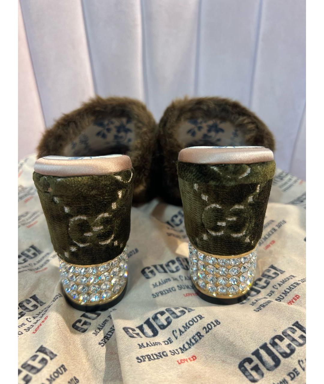 GUCCI Мульти бархатные мюли, фото 3