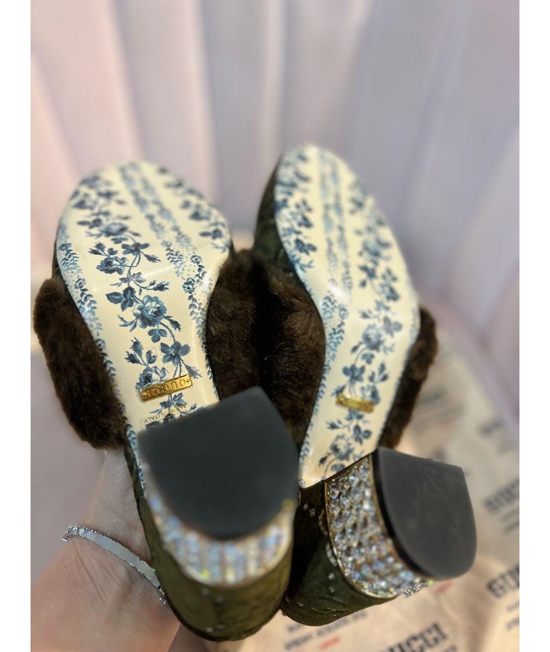 GUCCI Мульти бархатные мюли, фото 4