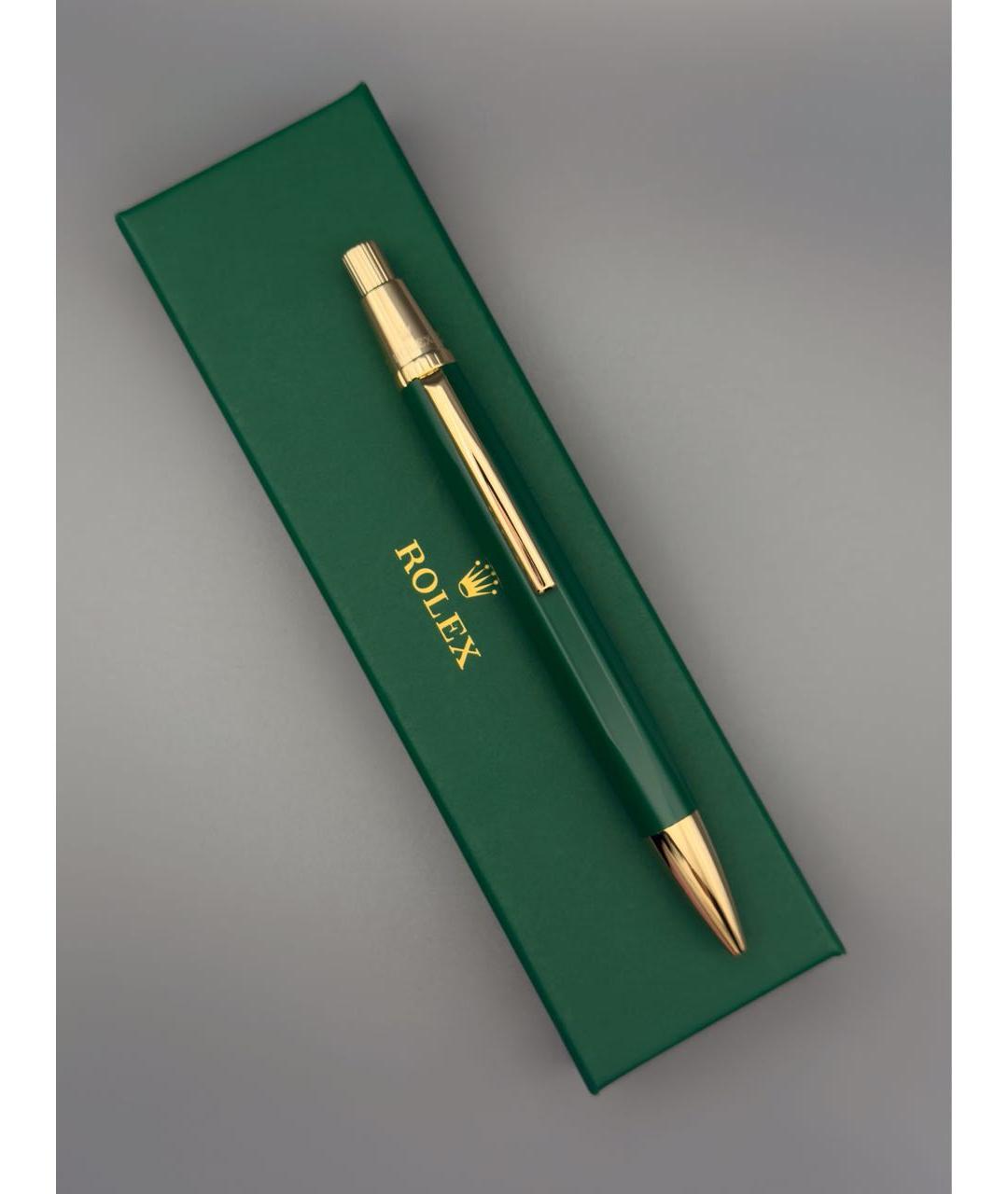 ROLEX Зеленая металлическая шариковая ручка, фото 2