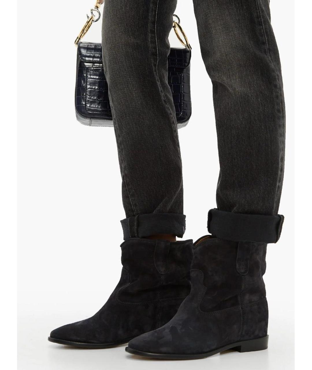 ISABEL MARANT Черные замшевые полусапоги, фото 4