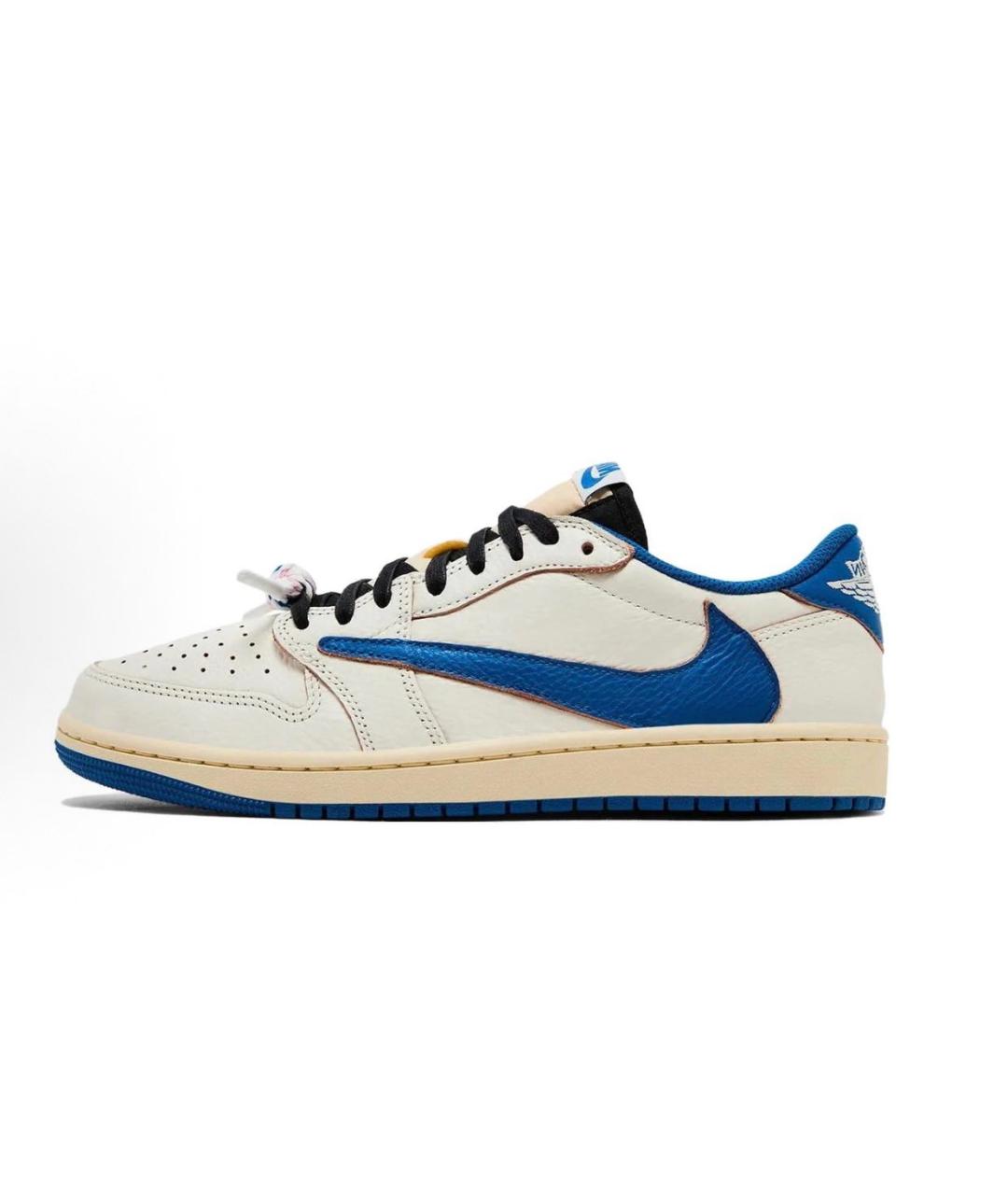 JORDAN Бежевые кожаные низкие кроссовки / кеды, фото 6