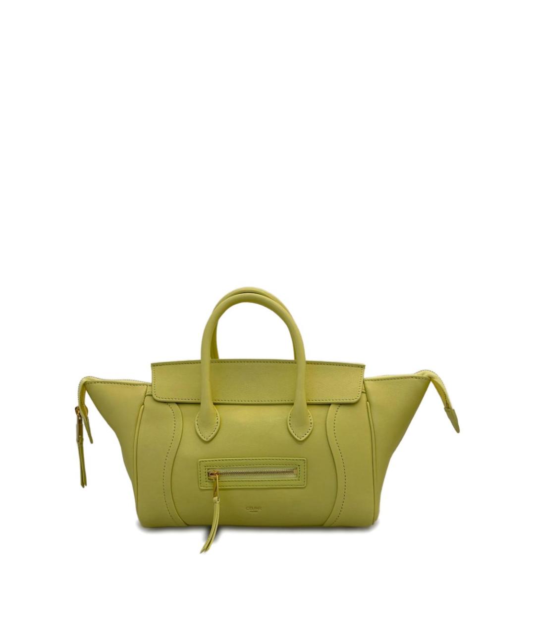 CELINE Желтая кожаная сумка тоут, фото 2