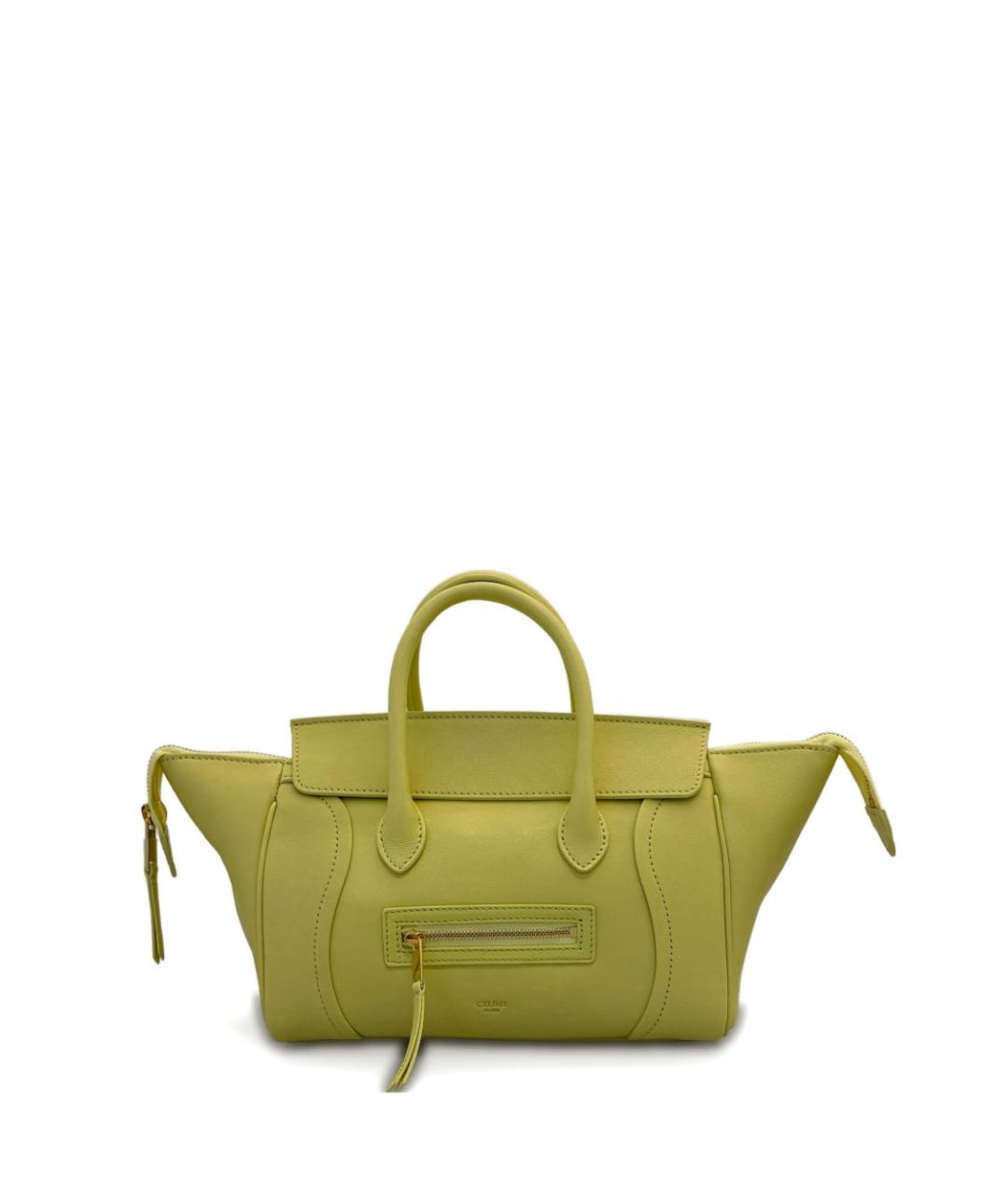 CELINE Желтая кожаная сумка тоут, фото 1