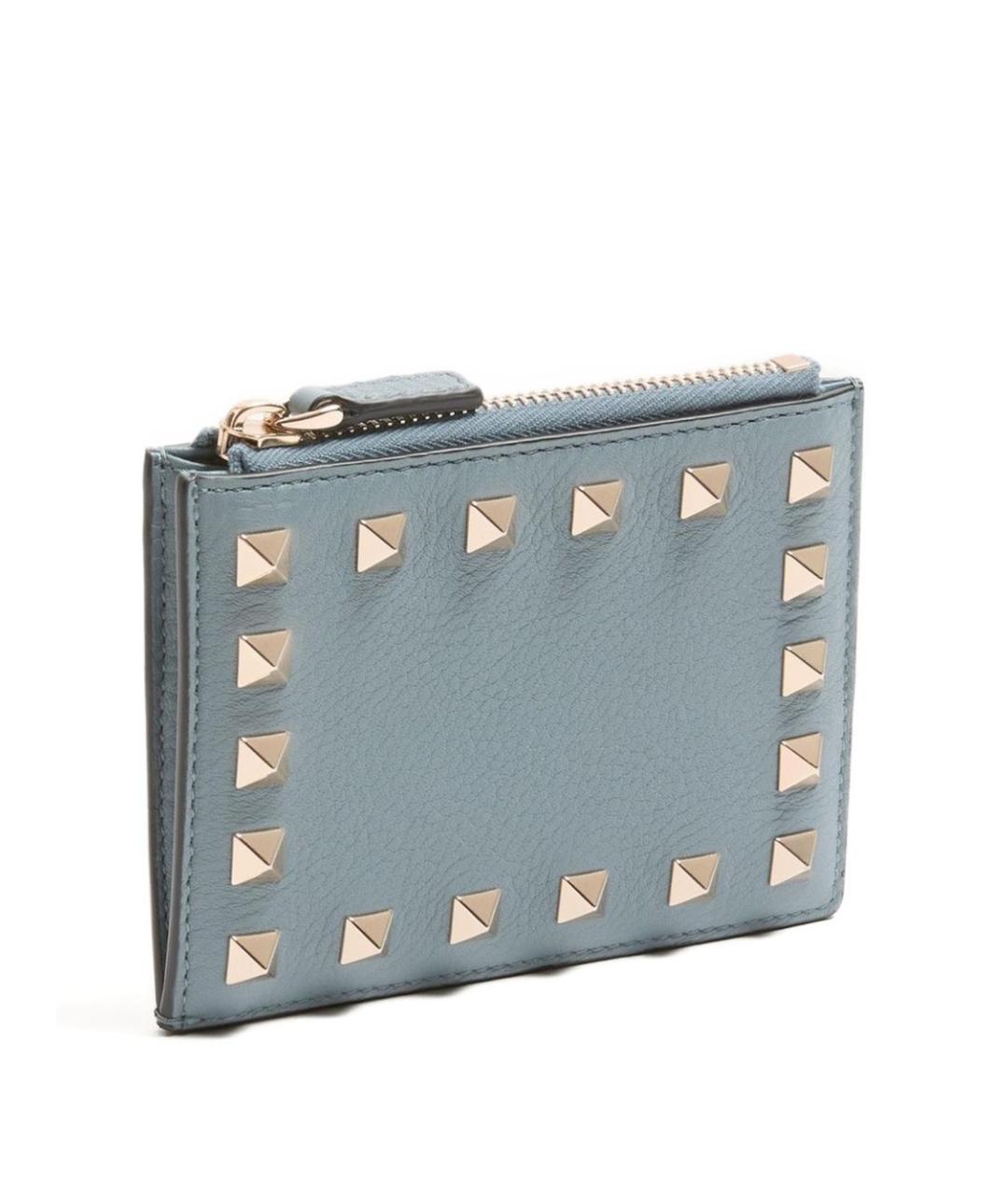 VALENTINO Серый кожаный кошелек, фото 3
