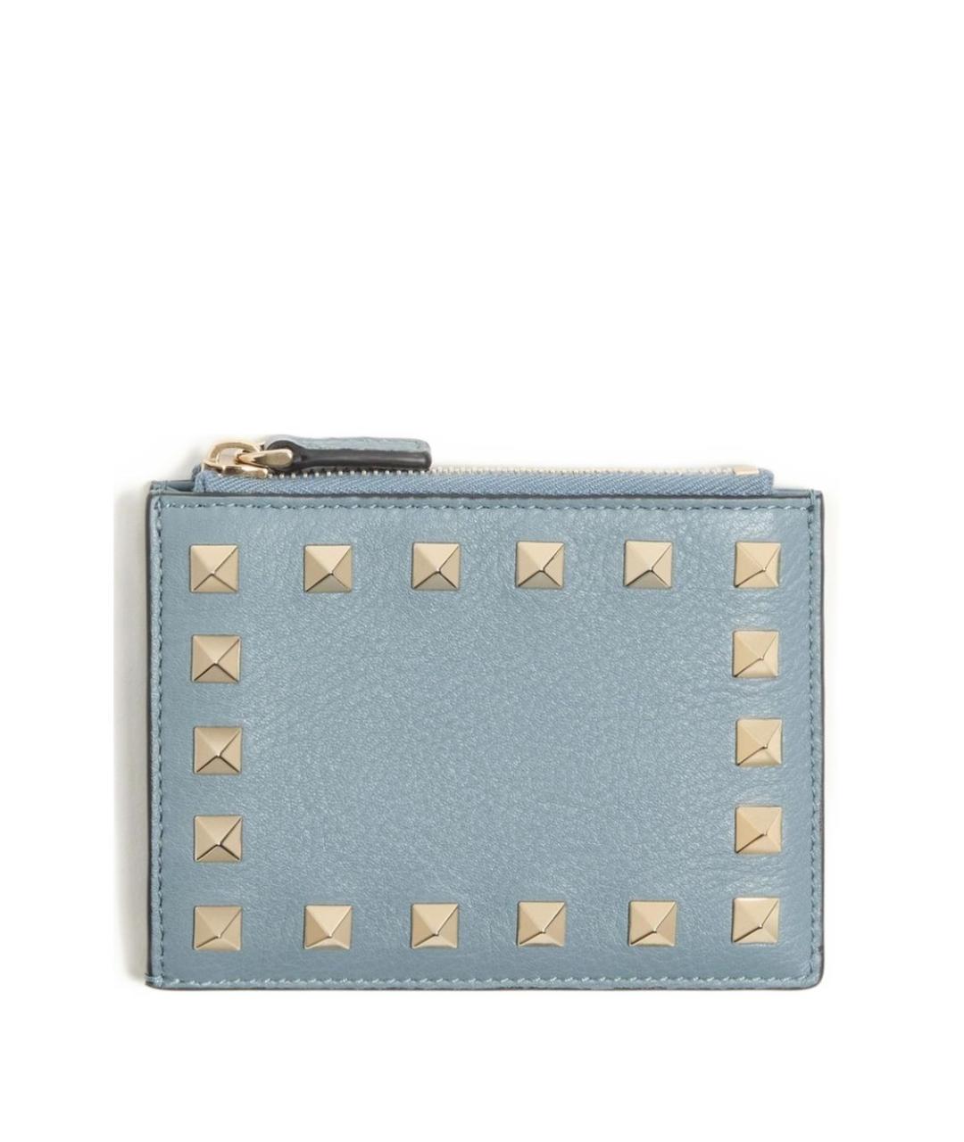 VALENTINO Серый кожаный кошелек, фото 1