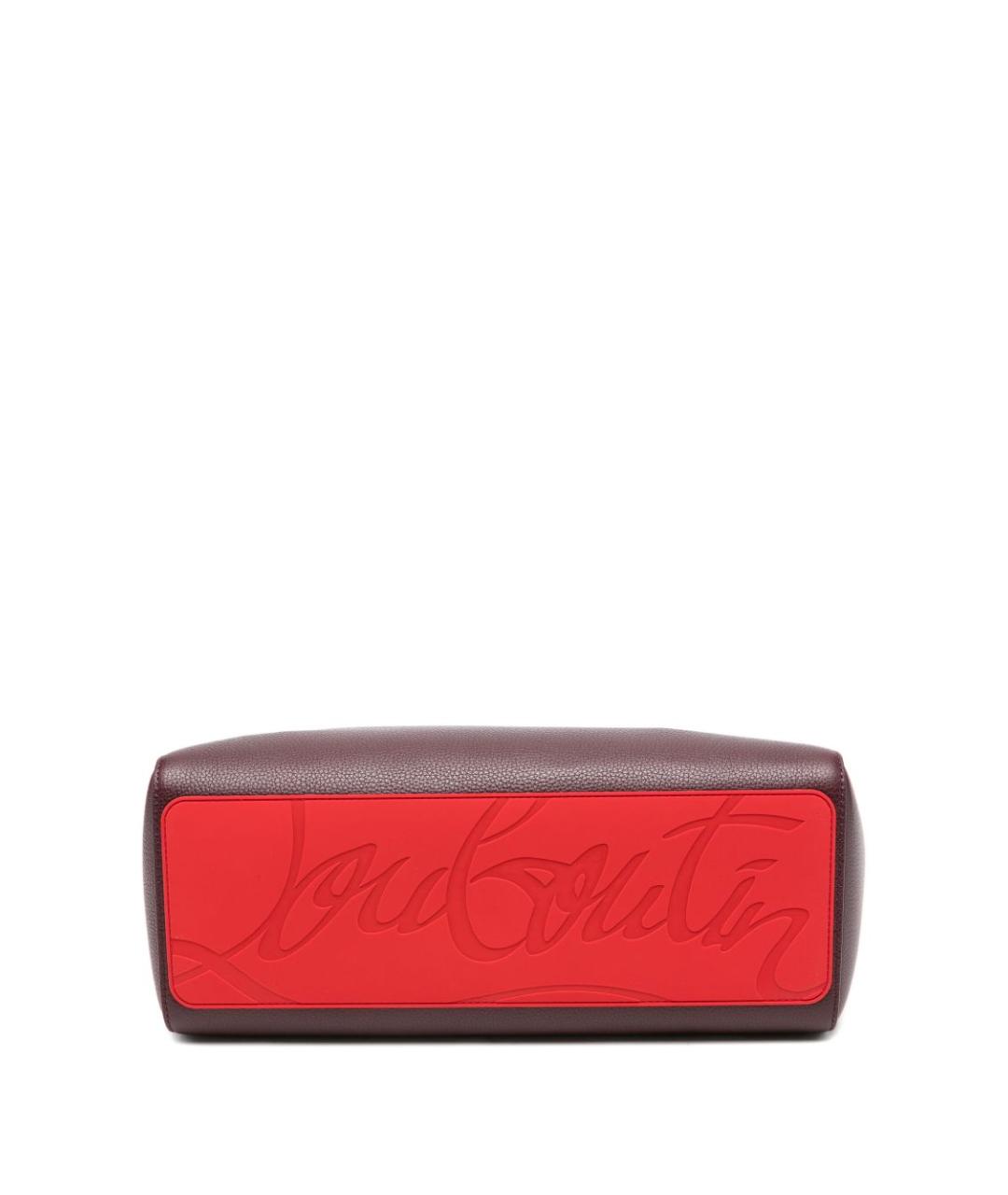 CHRISTIAN LOUBOUTIN Бордовая кожаная сумка тоут, фото 5