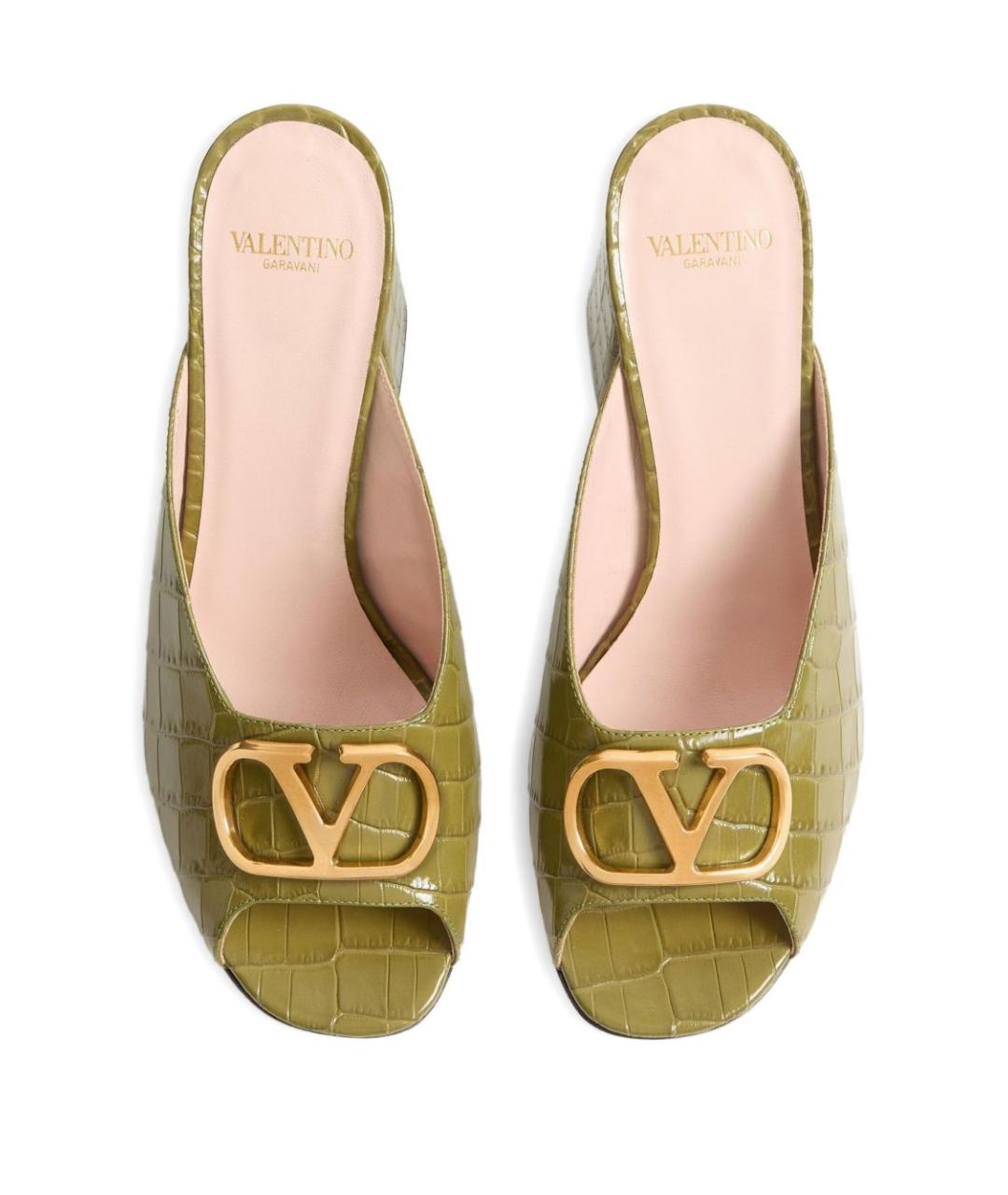 VALENTINO Зеленые босоножки из лакированной кожи, фото 2