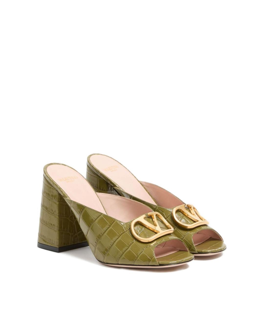 VALENTINO Зеленые босоножки из лакированной кожи, фото 3