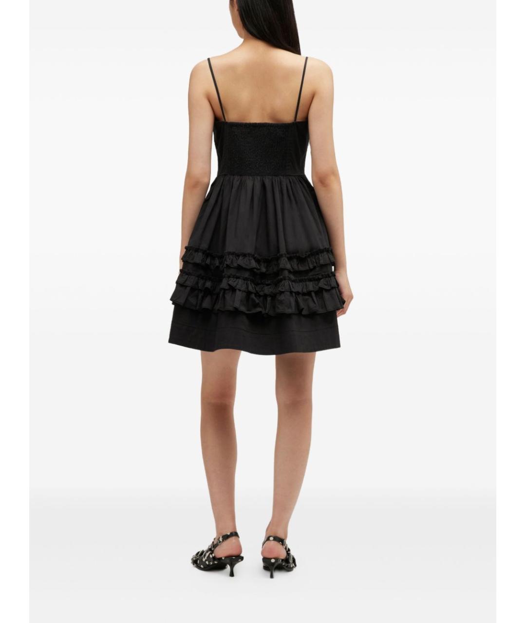 GANNI Черное хлопковое платье, фото 4