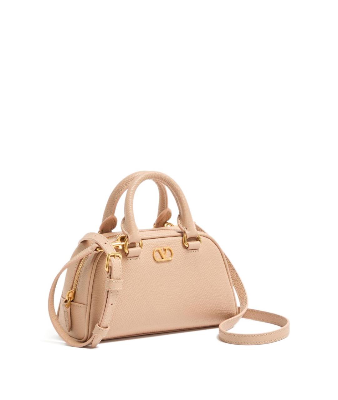 VALENTINO Розовая кожаная сумка с короткими ручками, фото 4