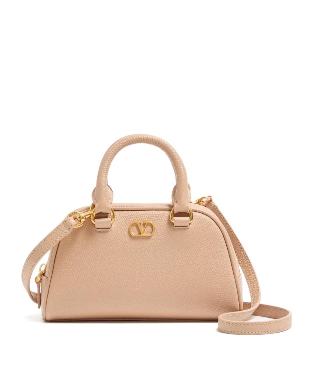 VALENTINO Розовая кожаная сумка с короткими ручками, фото 1