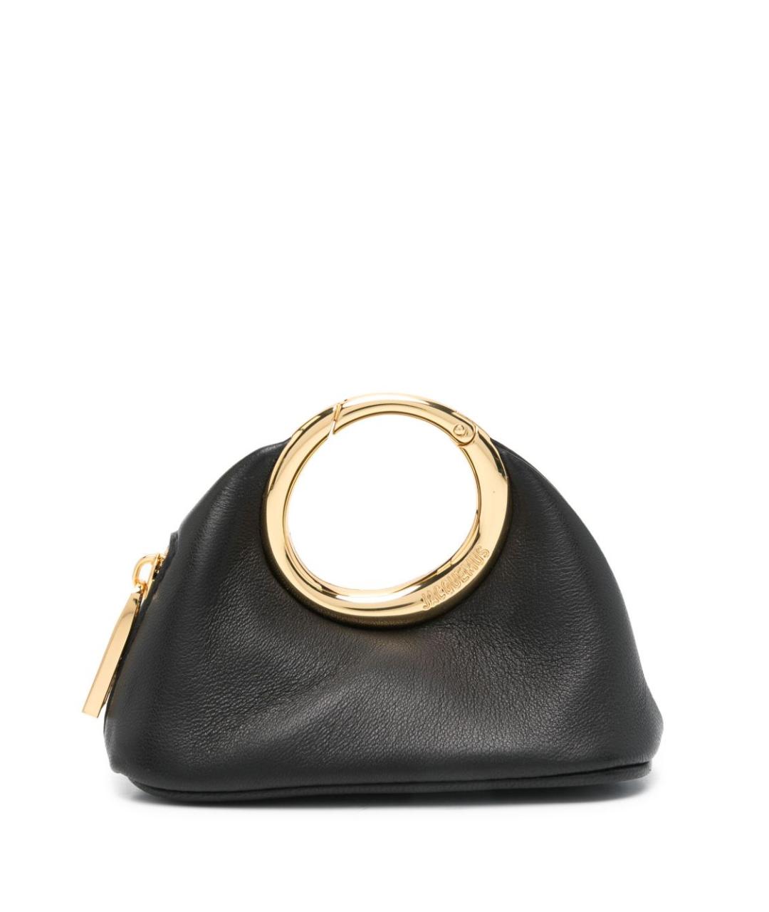 JACQUEMUS Черная кожаная сумка через плечо, фото 1