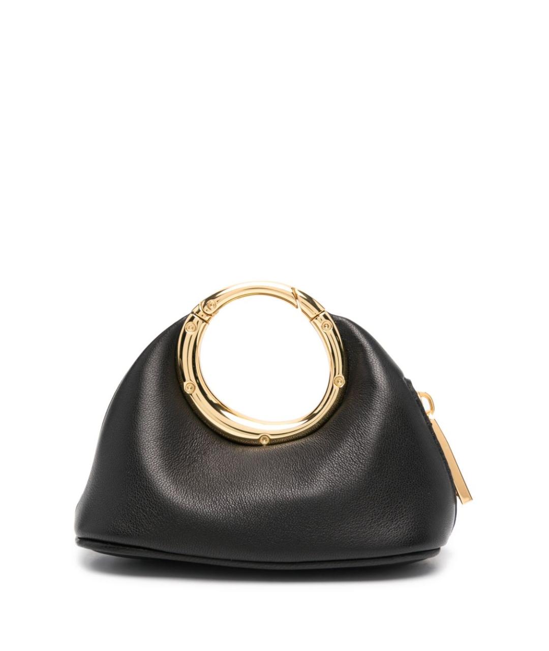 JACQUEMUS Черная кожаная сумка через плечо, фото 2