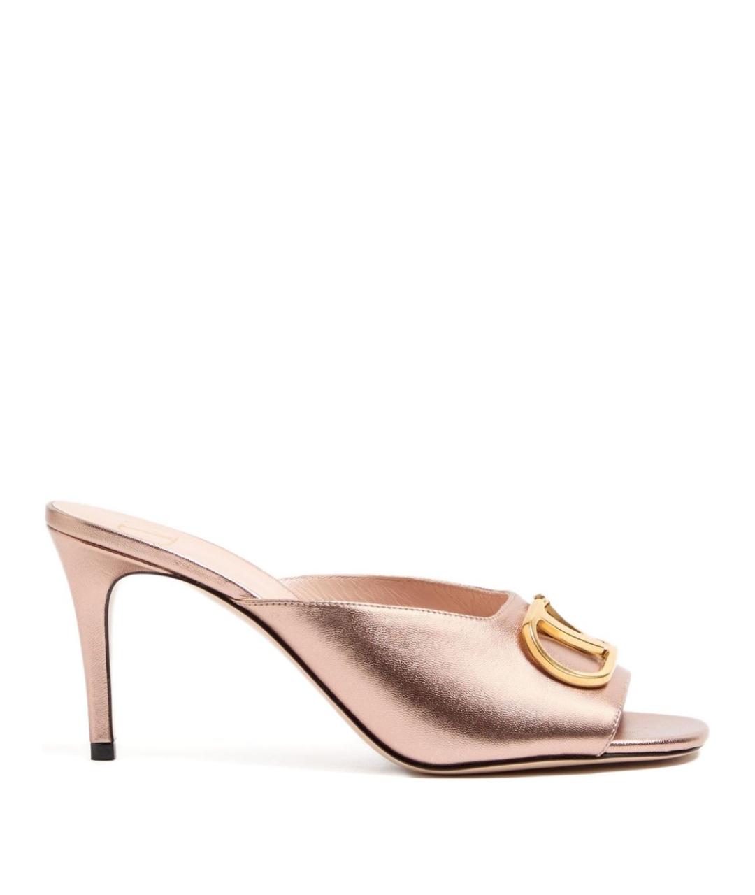 VALENTINO Розовые кожаные босоножки, фото 1