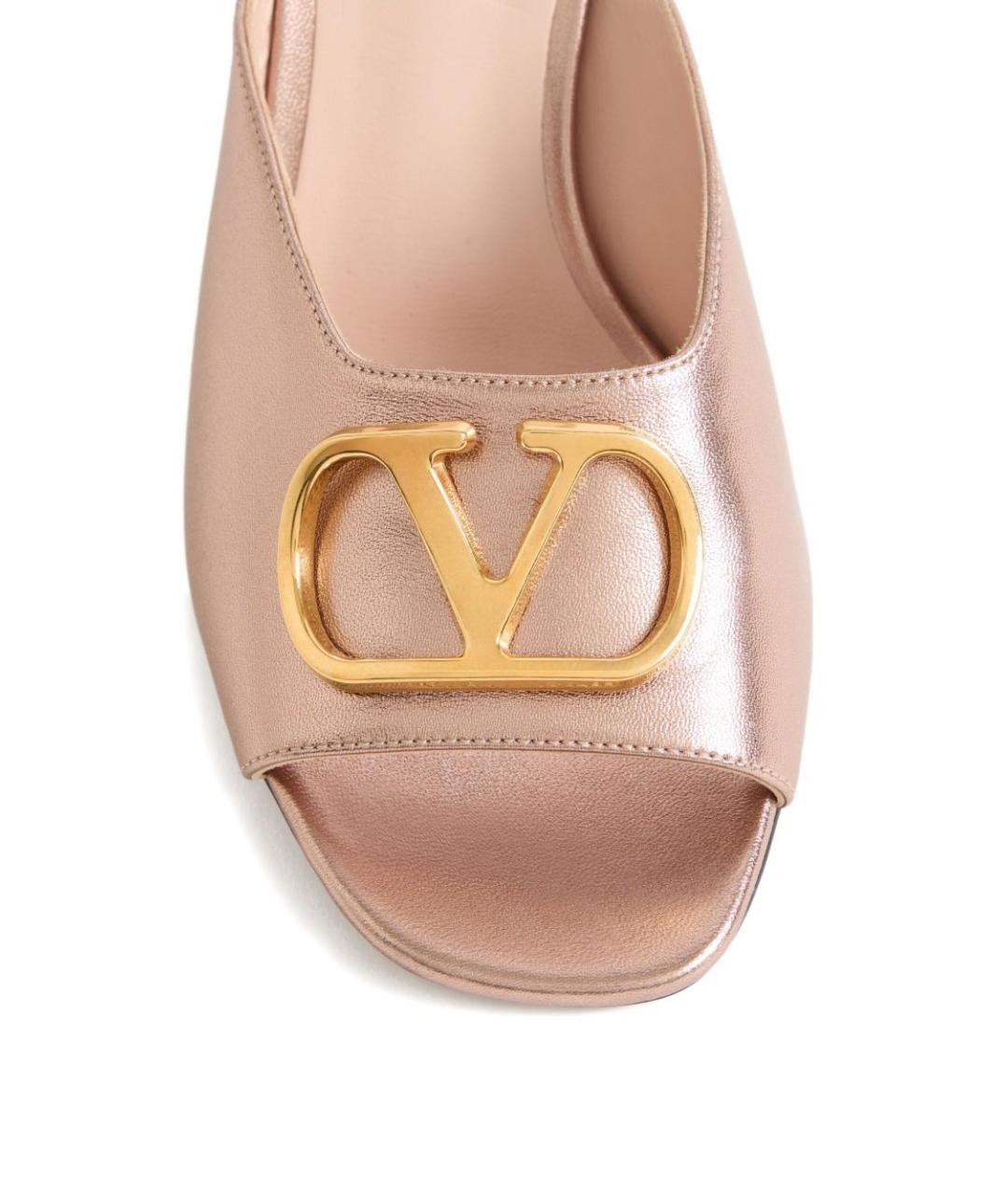 VALENTINO Розовые кожаные босоножки, фото 4