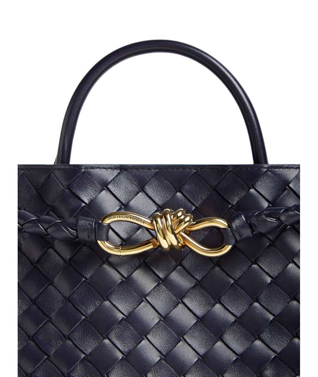 BOTTEGA VENETA Синяя кожаная сумка тоут, фото 2