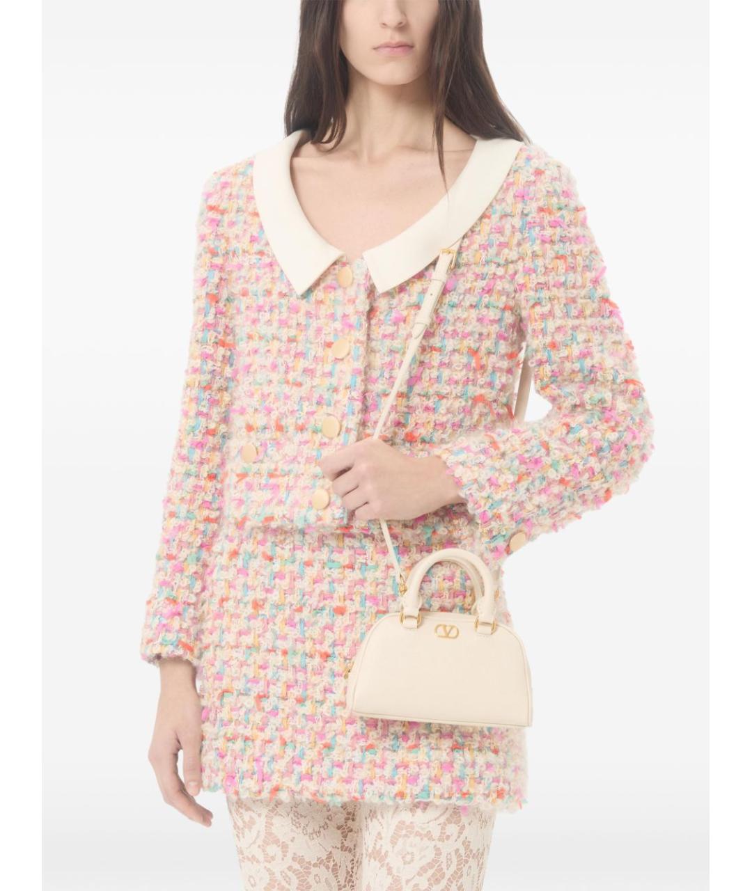 VALENTINO Бежевая кожаная сумка тоут, фото 6