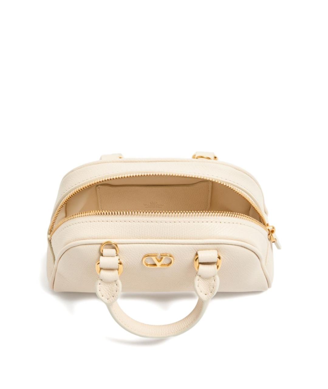 VALENTINO Бежевая кожаная сумка тоут, фото 5