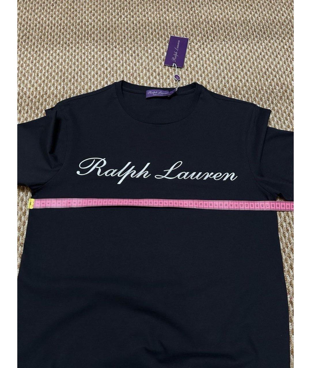 RALPH LAUREN PURPLE LABEL Темно-синяя хлопковая футболка, фото 8