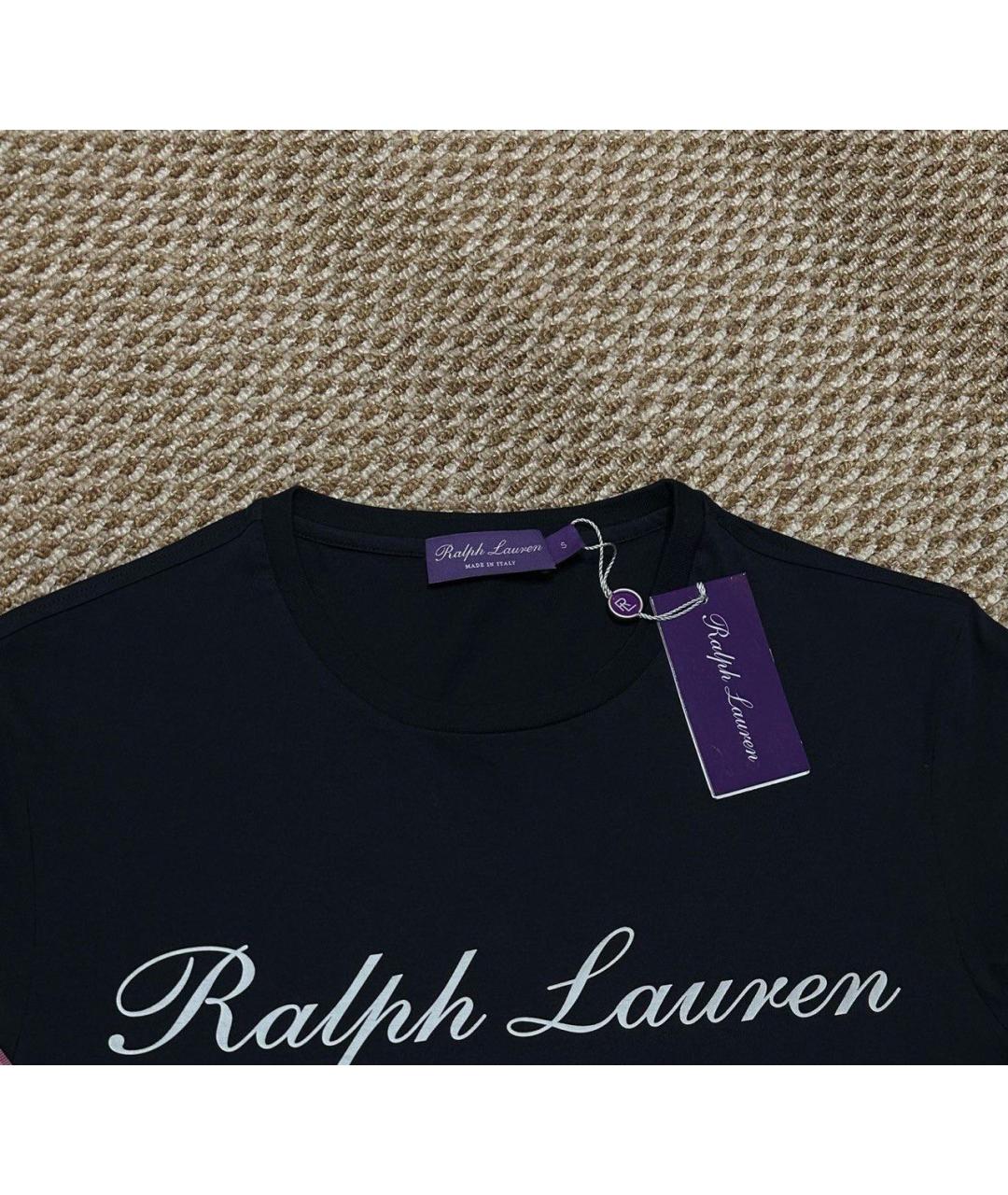RALPH LAUREN PURPLE LABEL Темно-синяя хлопковая футболка, фото 5