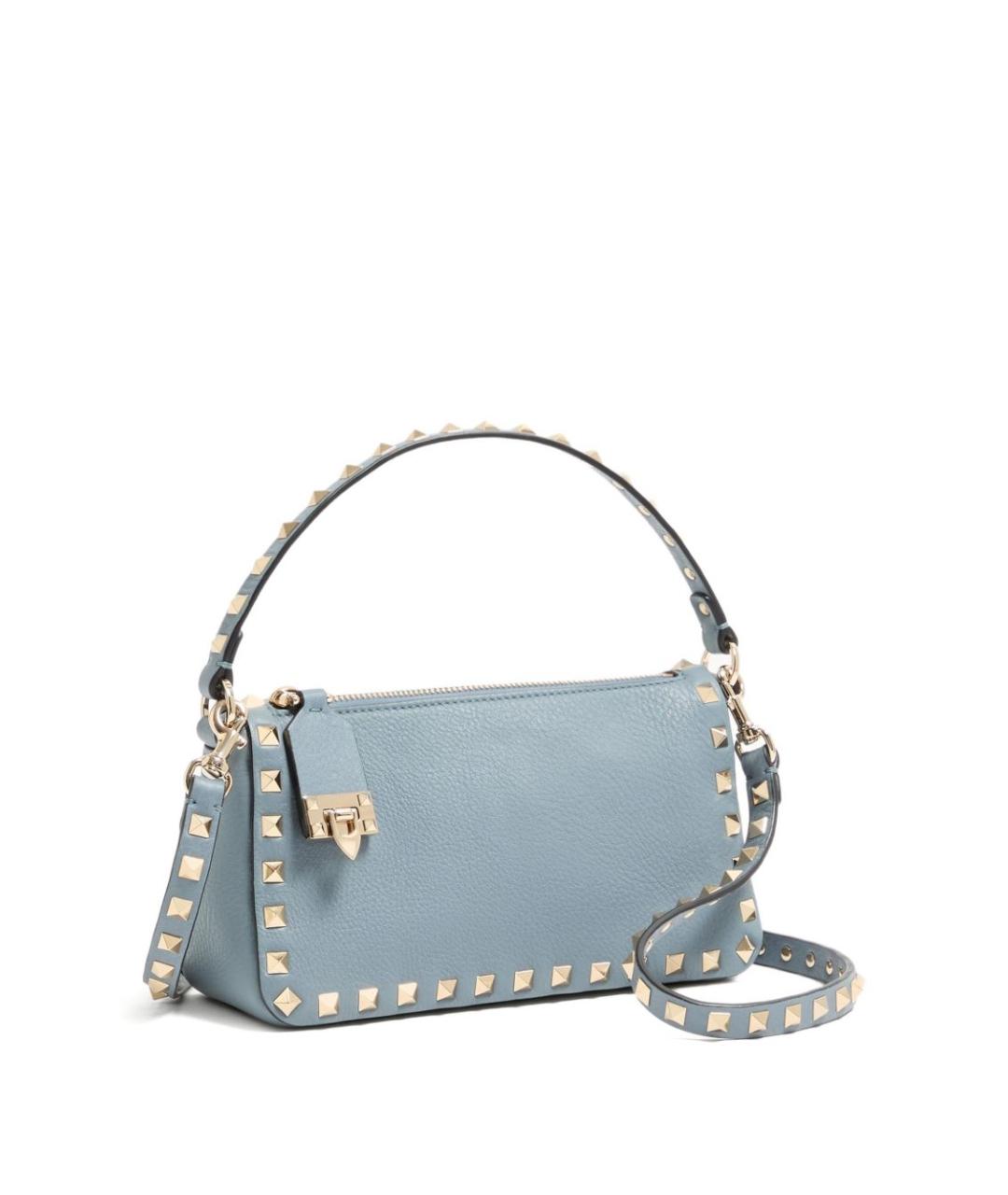 VALENTINO Голубая кожаная сумка через плечо, фото 5
