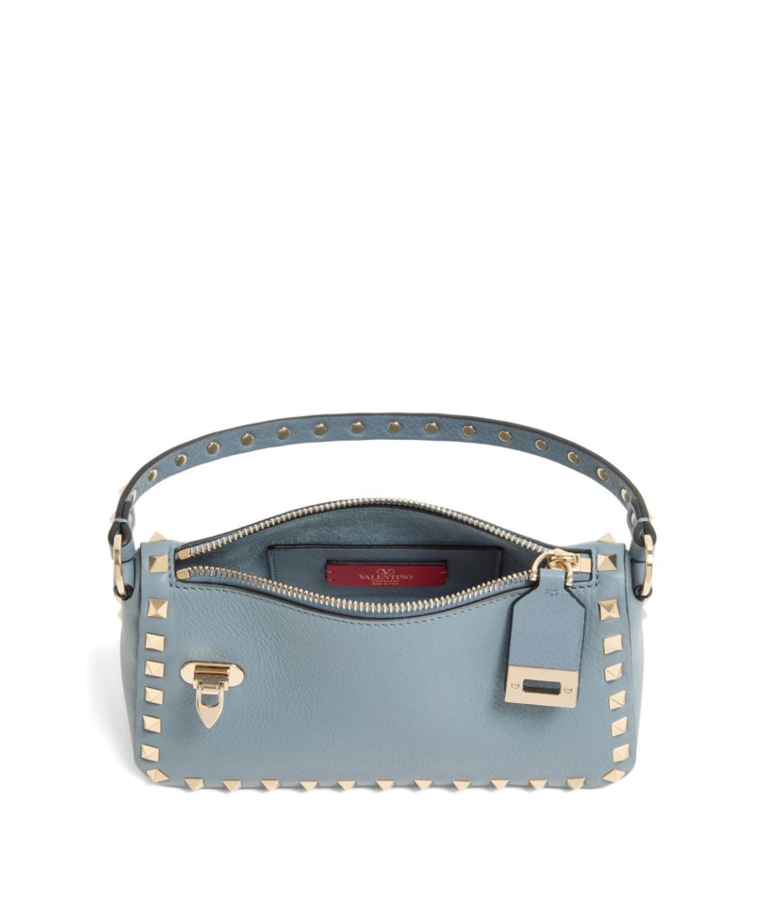 VALENTINO Голубая кожаная сумка через плечо, фото 3