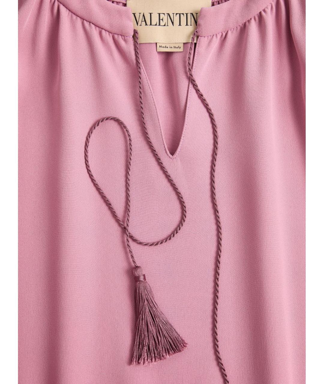 VALENTINO Розовая шелковая блузы, фото 4
