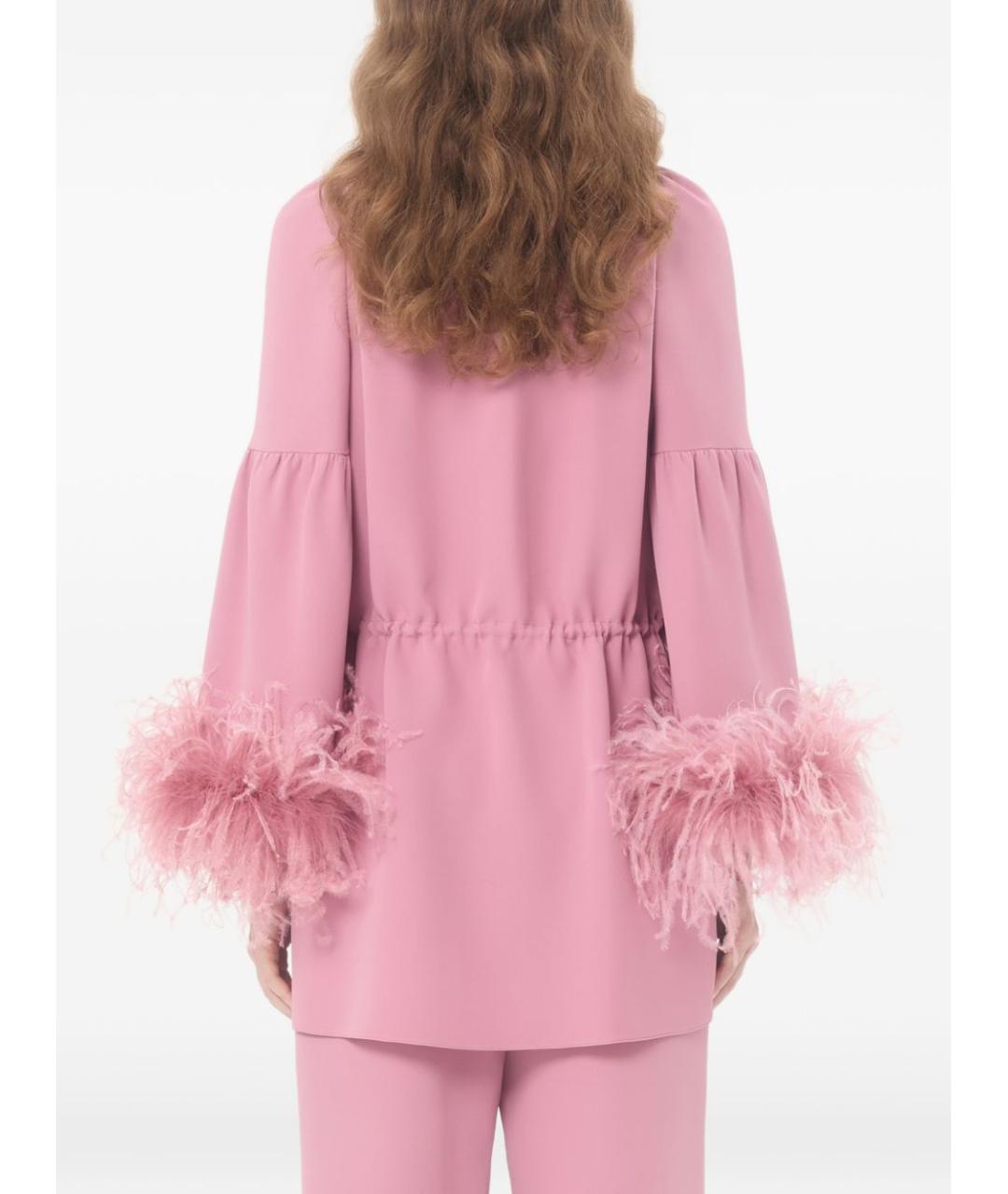 VALENTINO Розовая шелковая блузы, фото 2