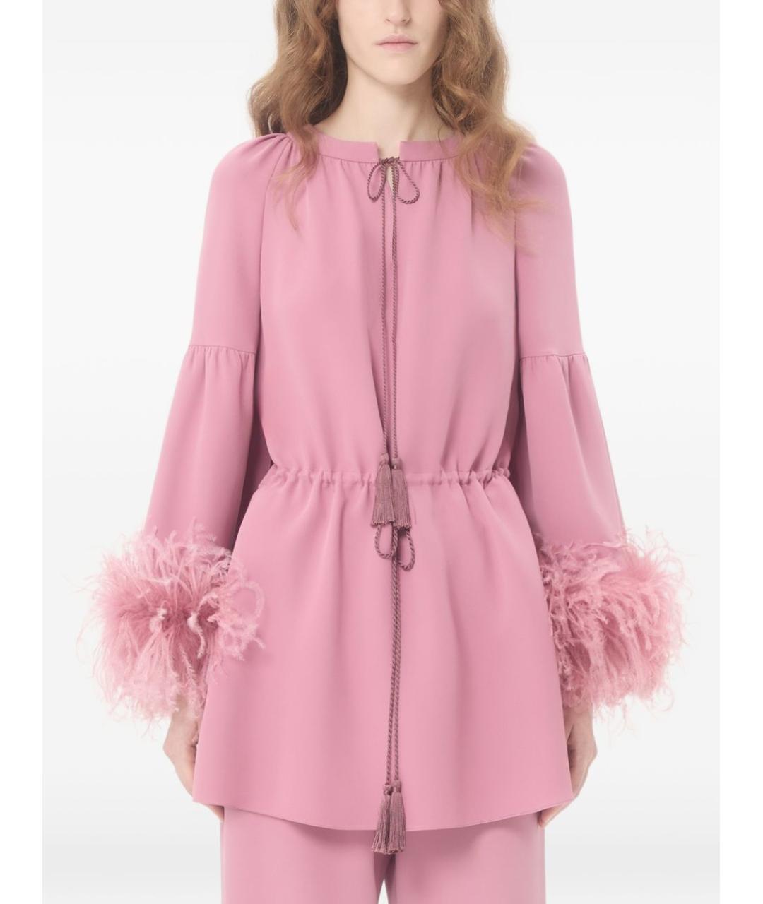 VALENTINO Розовая шелковая блузы, фото 3