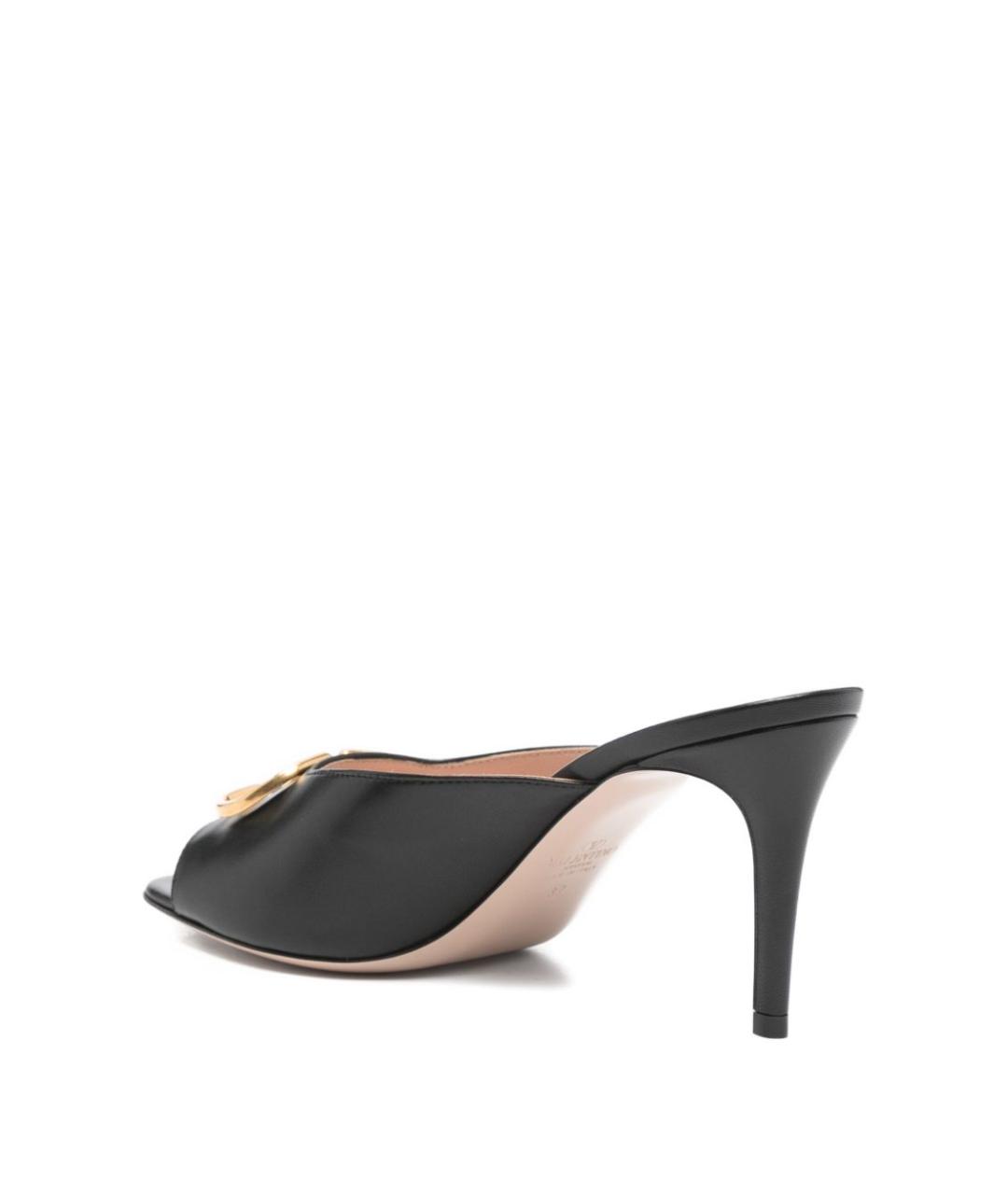 VALENTINO Черные кожаные босоножки, фото 2