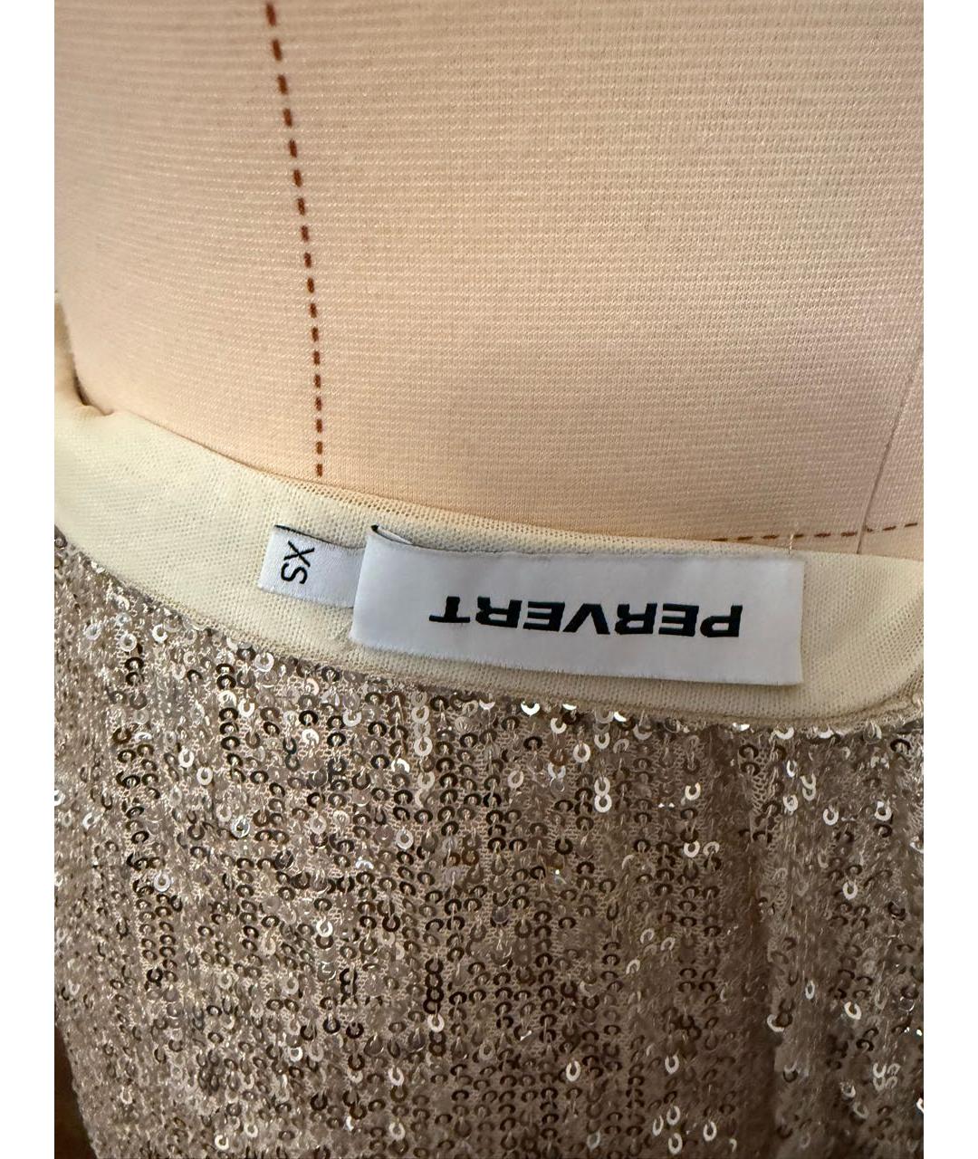 PERVERT Бежевая полиэстеровая юбка макси, фото 3