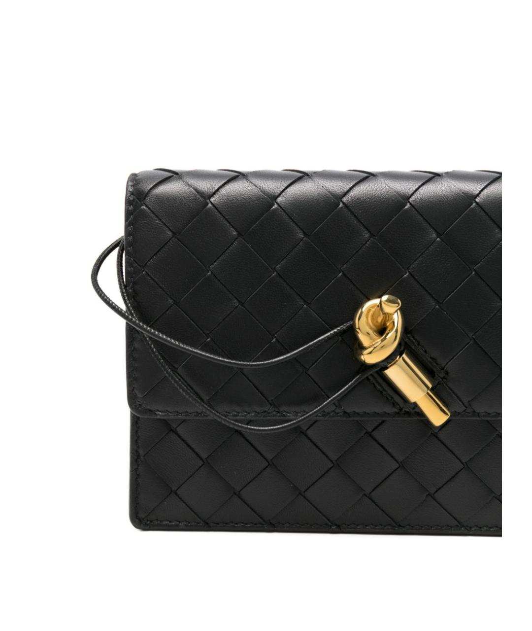 BOTTEGA VENETA Черная кожаная сумка через плечо, фото 2