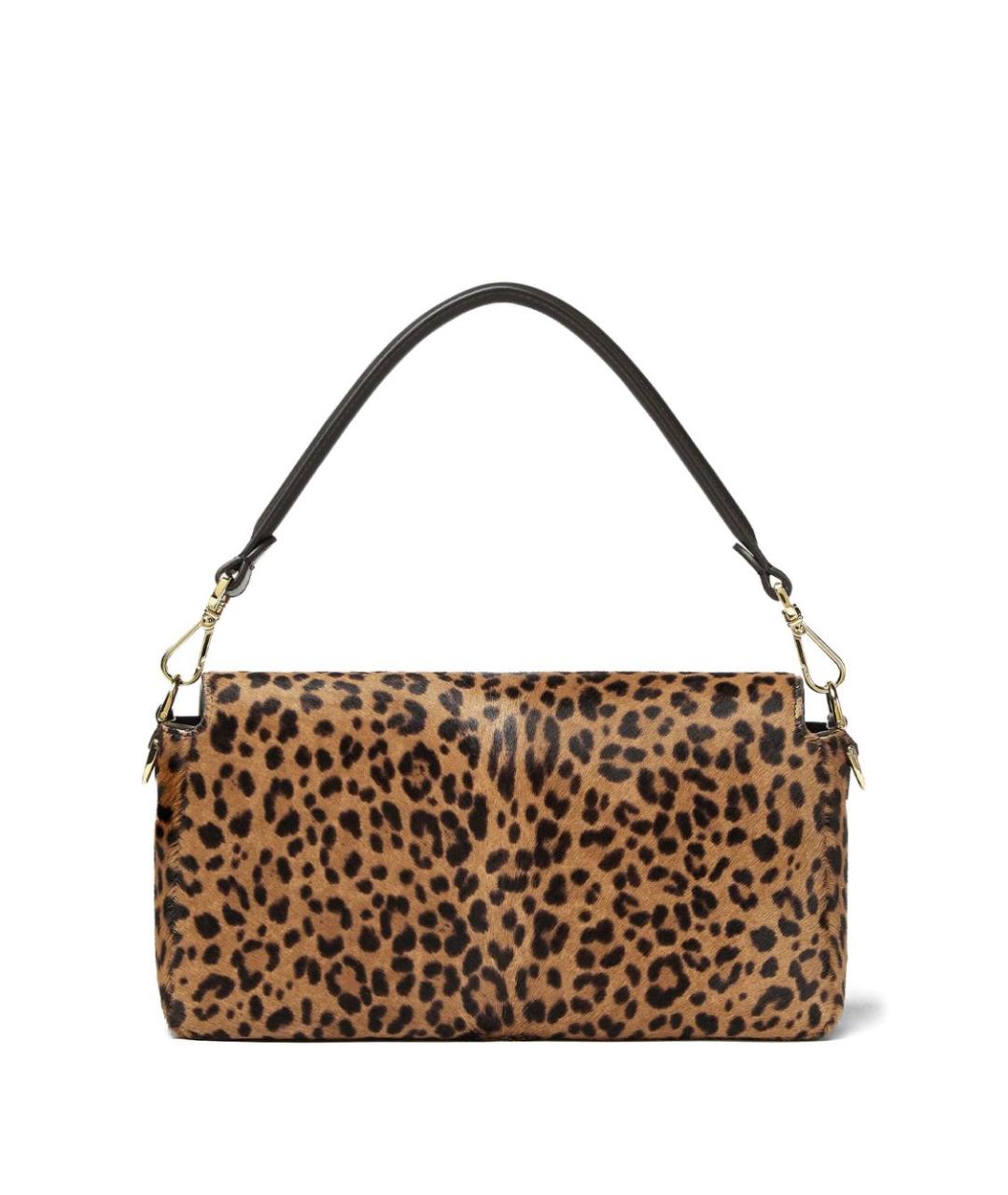 FENDI Коричневая кожаная сумка через плечо, фото 3