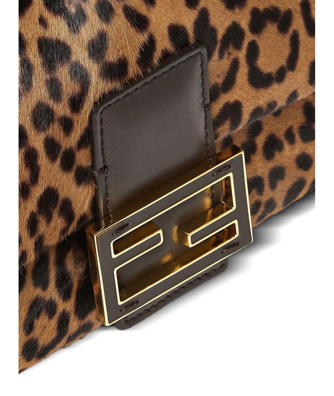 FENDI Коричневая кожаная сумка через плечо, фото 5